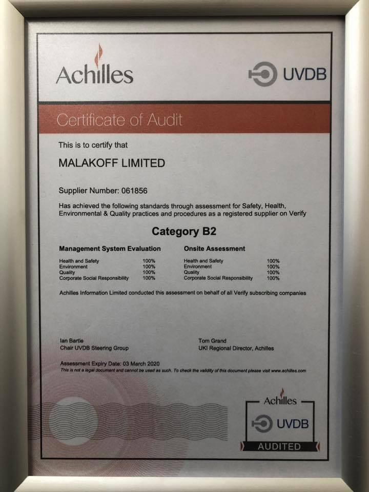 Achilles UVDB Audit Scores 100%